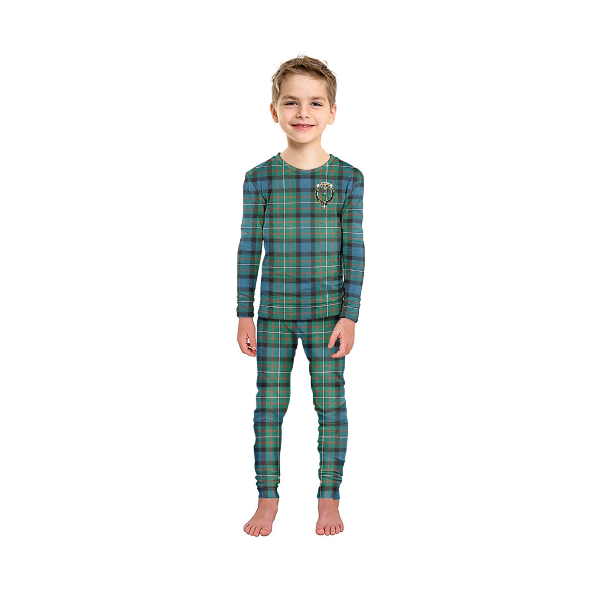 Ferguson (Fergusson) Tartan Pajamas Family Set with Family Crest - Tartan Vibes Clothing