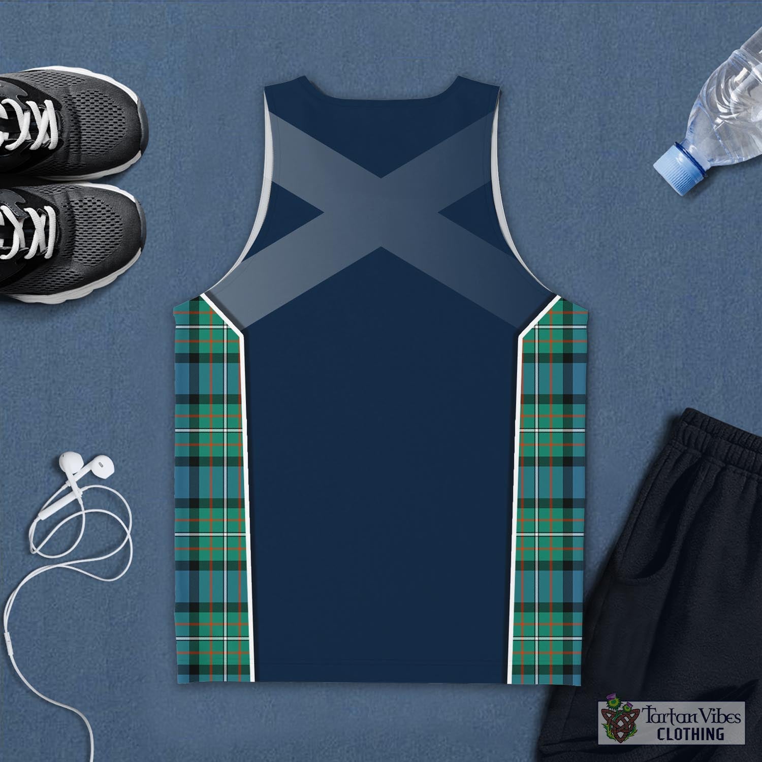 Tartan Vibes Clothing Ferguson Ancient Tartan Men's Tanks Top with Family Crest and Scottish Thistle Vibes Sport Style