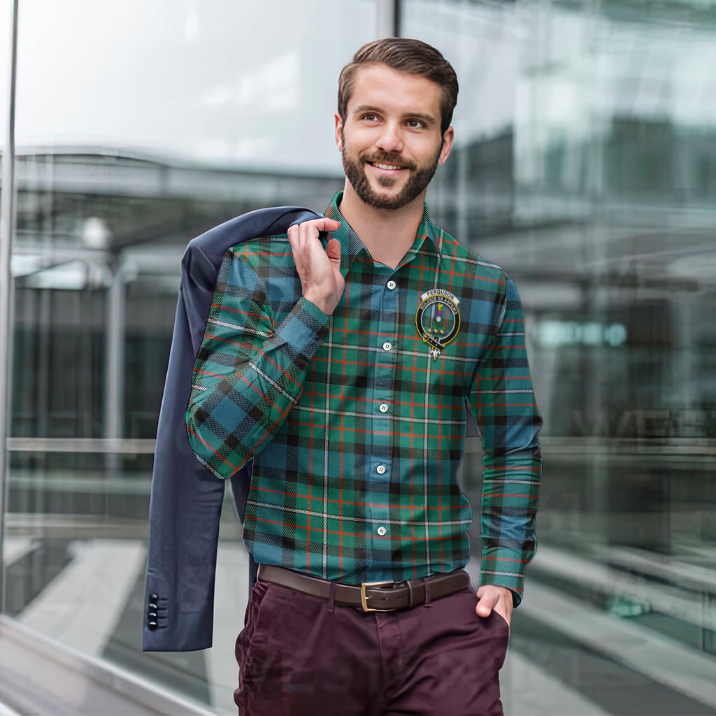 ferguson-ancient-tartan-long-sleeve-button-up-shirt-with-family-crest