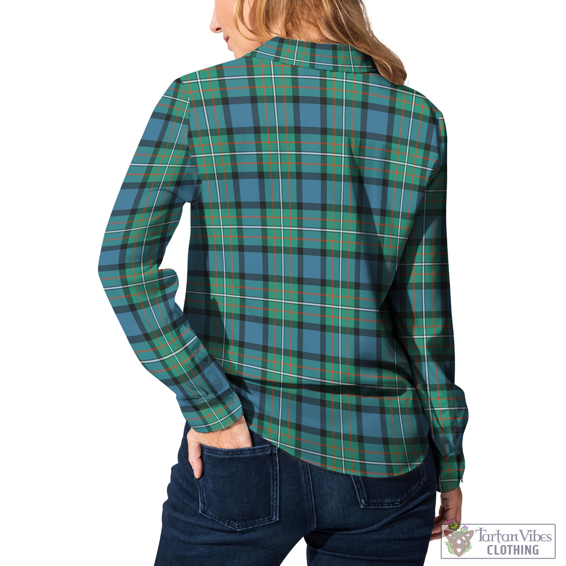 Tartan Vibes Clothing Ferguson Ancient Tartan Womens Casual Shirt with Family Crest