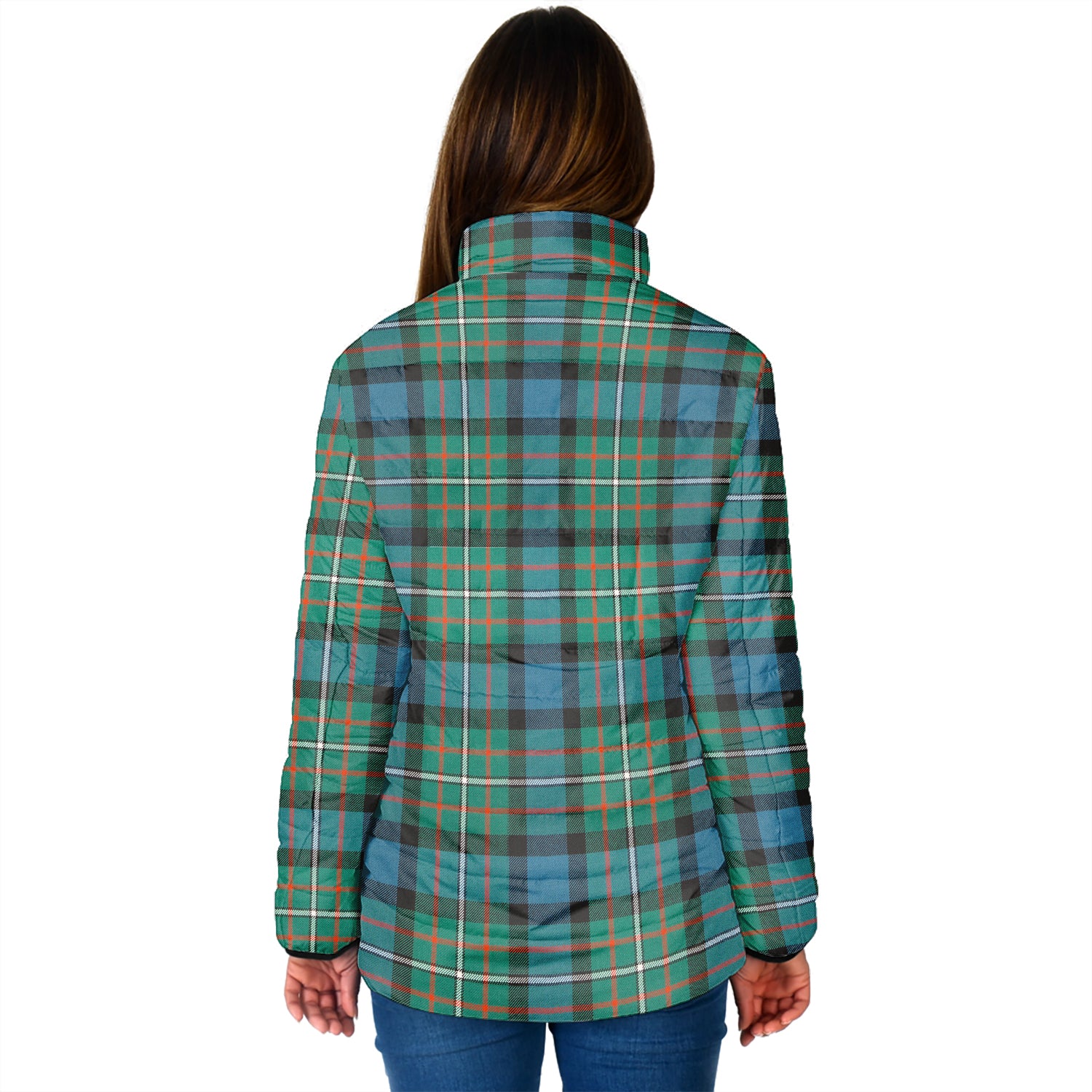 Ferguson (Fergusson) Tartan Padded Jacket with Family Crest - Tartan Vibes Clothing