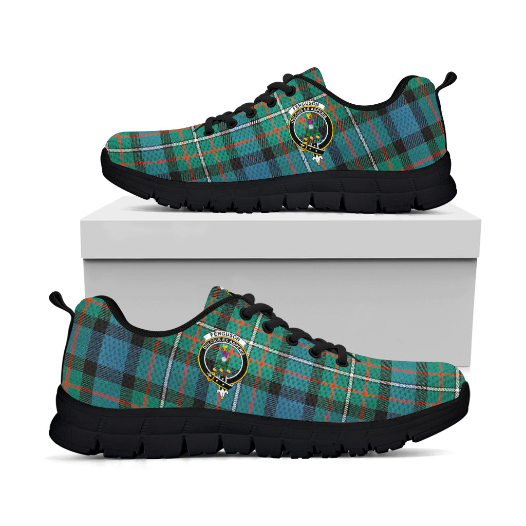 Ferguson (Fergusson) Tartan Sneakers with Family Crest - Tartan Vibes Clothing