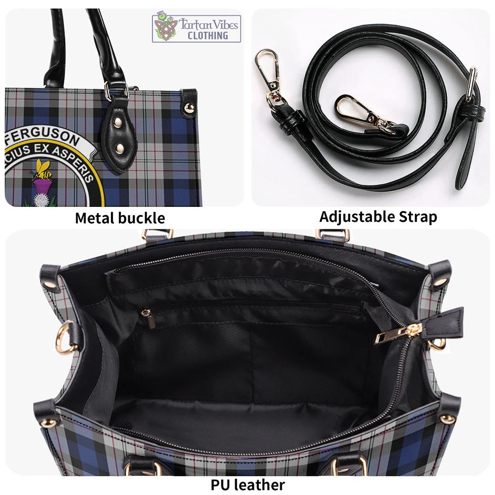 Tartan Vibes Clothing Ferguson Dress Tartan Luxury Leather Handbags with Family Crest