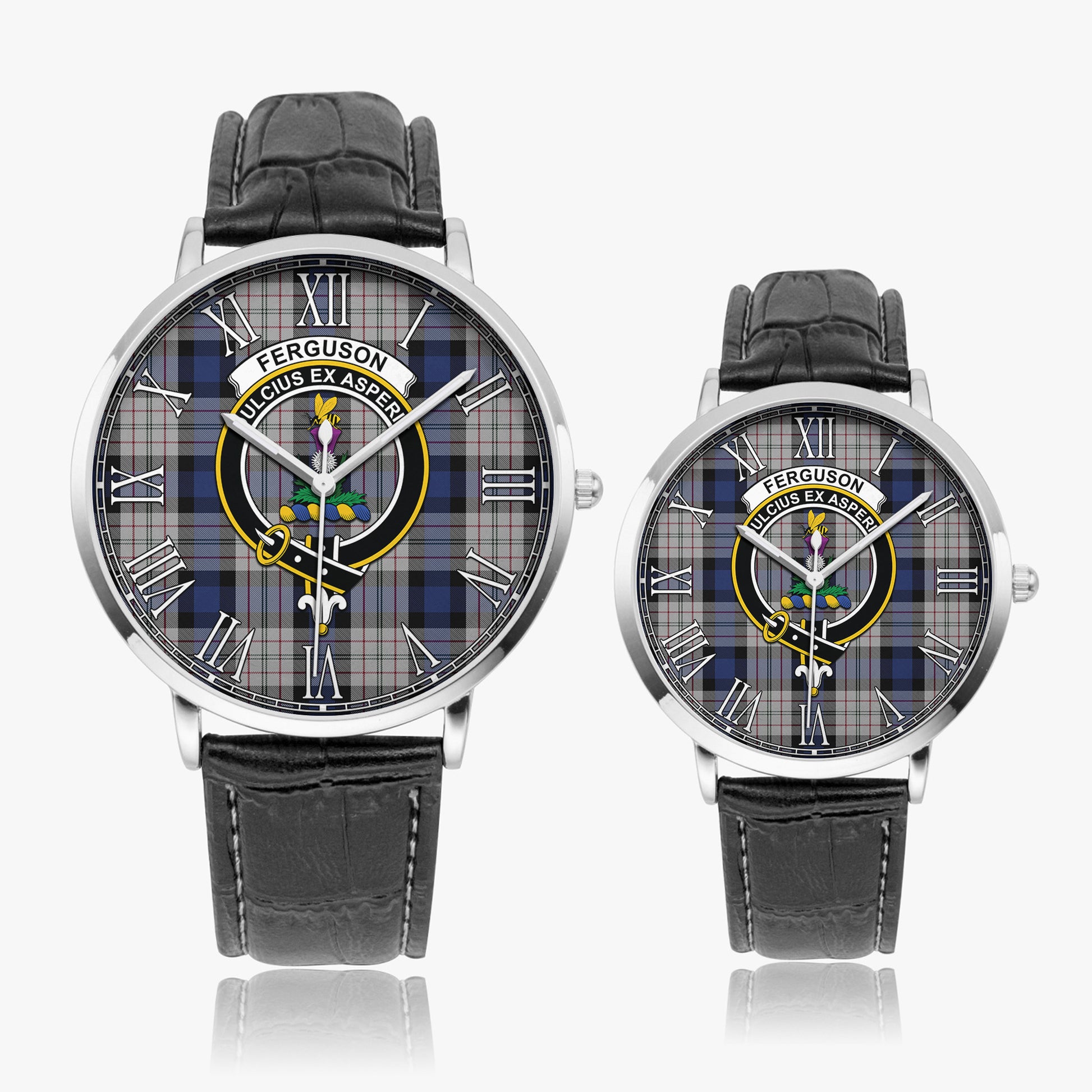 Ferguson Dress Tartan Family Crest Leather Strap Quartz Watch - Tartanvibesclothing