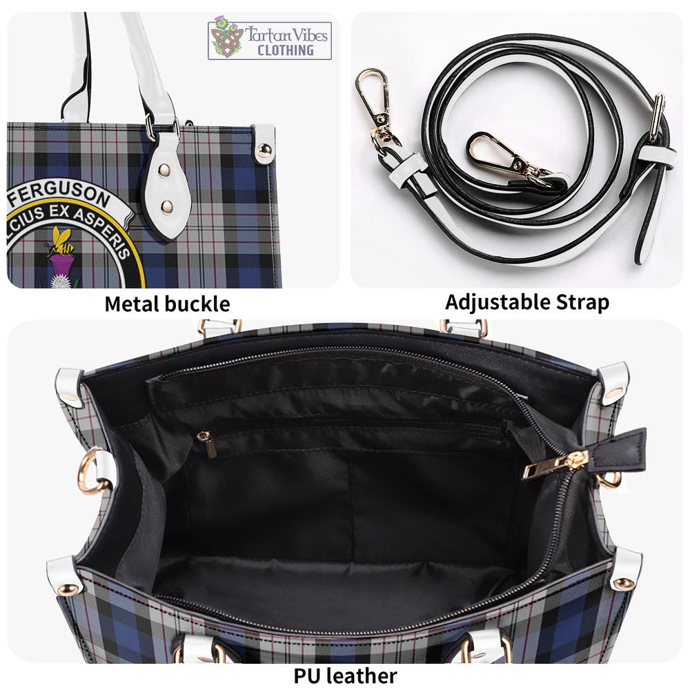 Tartan Vibes Clothing Ferguson Dress Tartan Luxury Leather Handbags with Family Crest