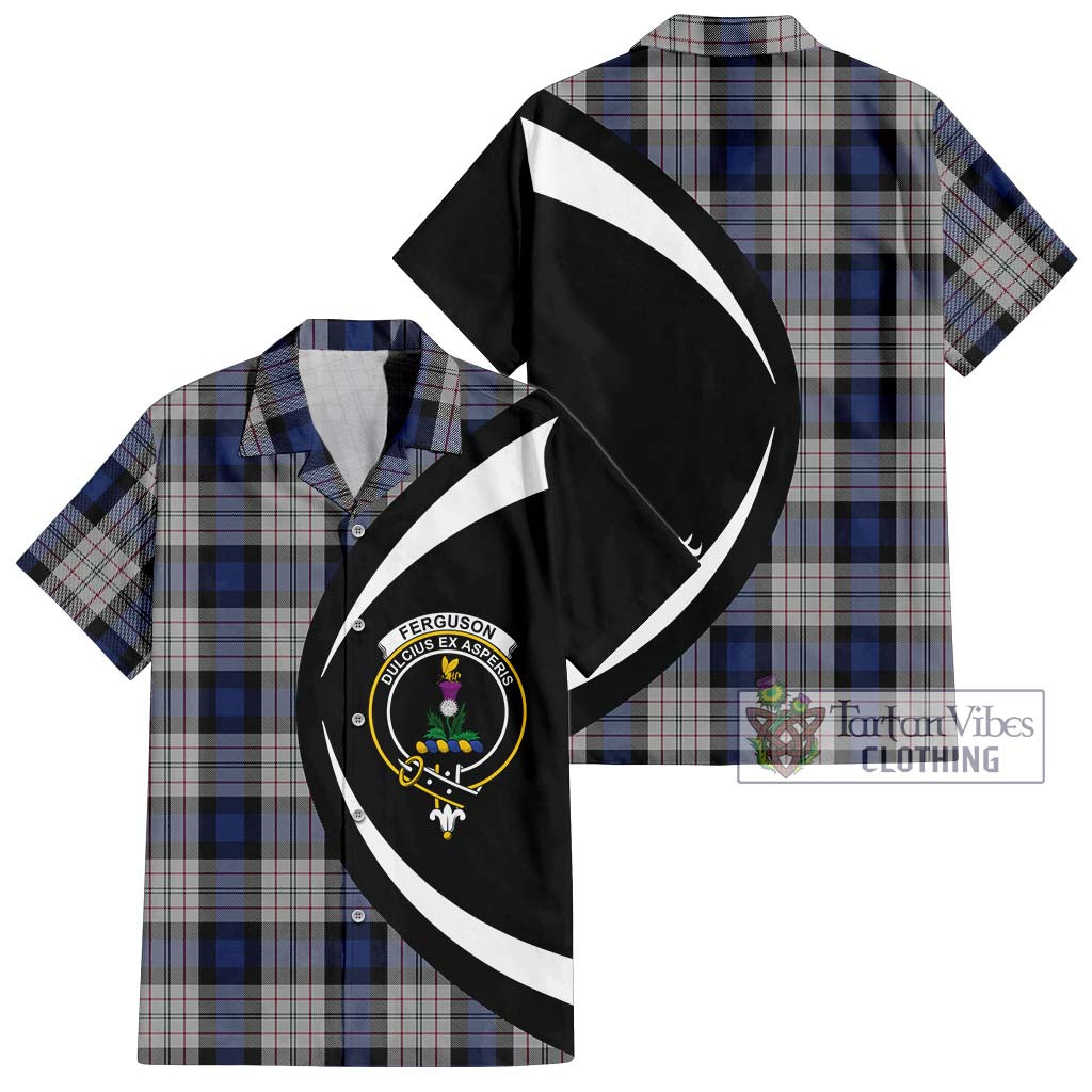 Ferguson Dress Tartan Short Sleeve Button Up with Family Crest Circle Style Kid - Tartan Vibes Clothing