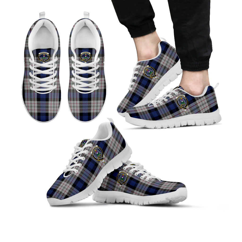 Ferguson Dress Tartan Sneakers with Family Crest Kid's Sneakers - Tartan Vibes Clothing