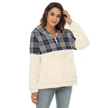 Ferguson Dress Tartan Women's Borg Fleece Hoodie With Half Zip