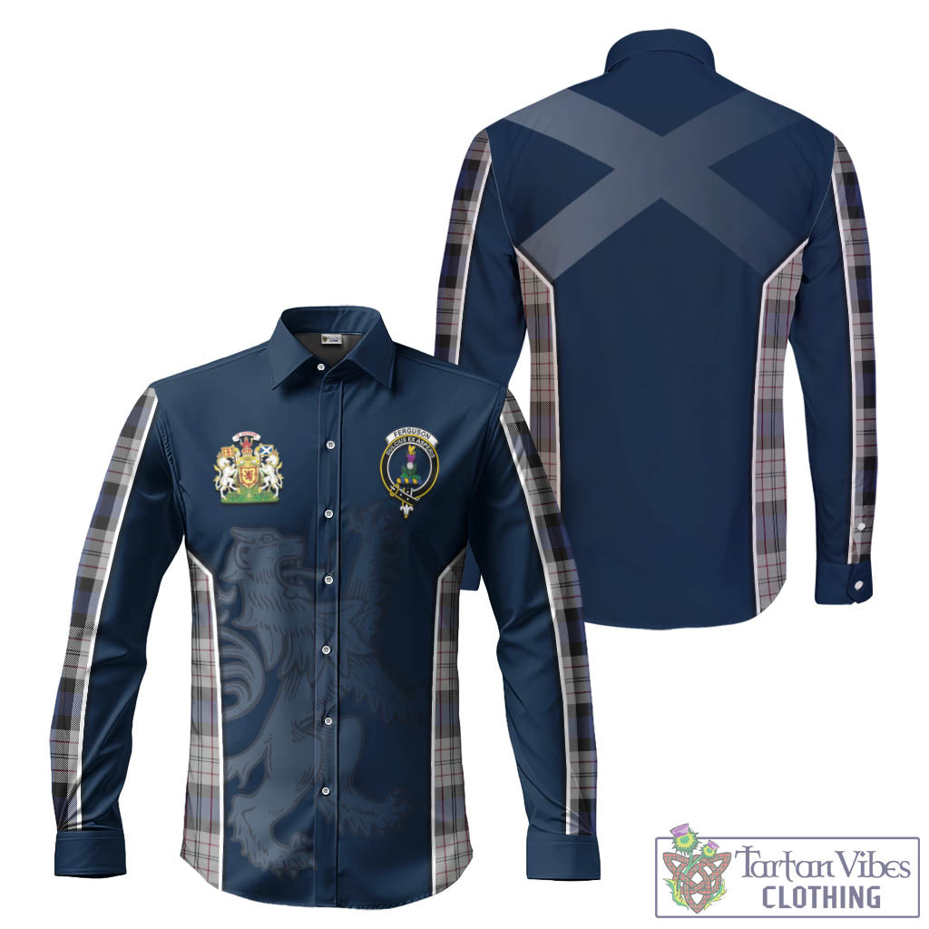 Tartan Vibes Clothing Ferguson Dress Tartan Long Sleeve Button Up Shirt with Family Crest and Lion Rampant Vibes Sport Style