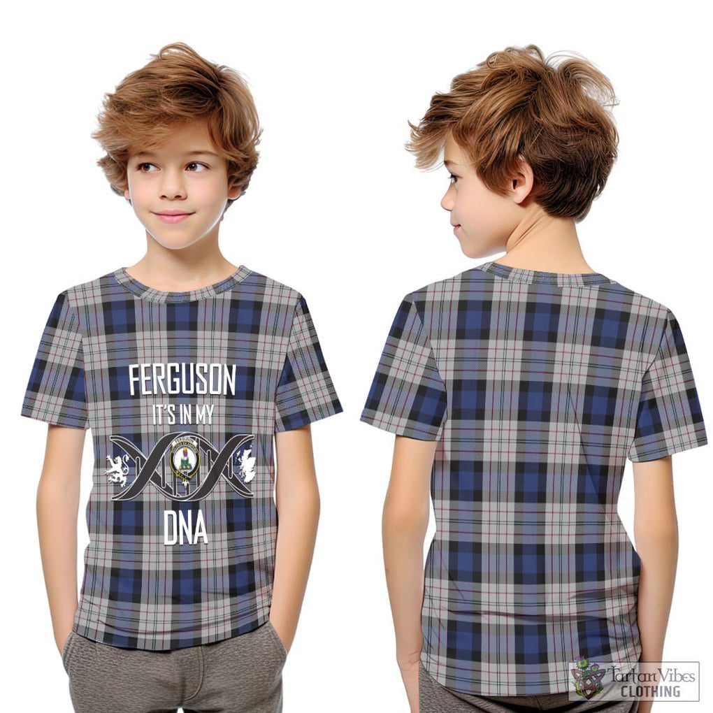 Ferguson Dress Tartan Kid T-Shirt with Family Crest DNA In Me Style Youth XL Size14 - Tartanvibesclothing Shop