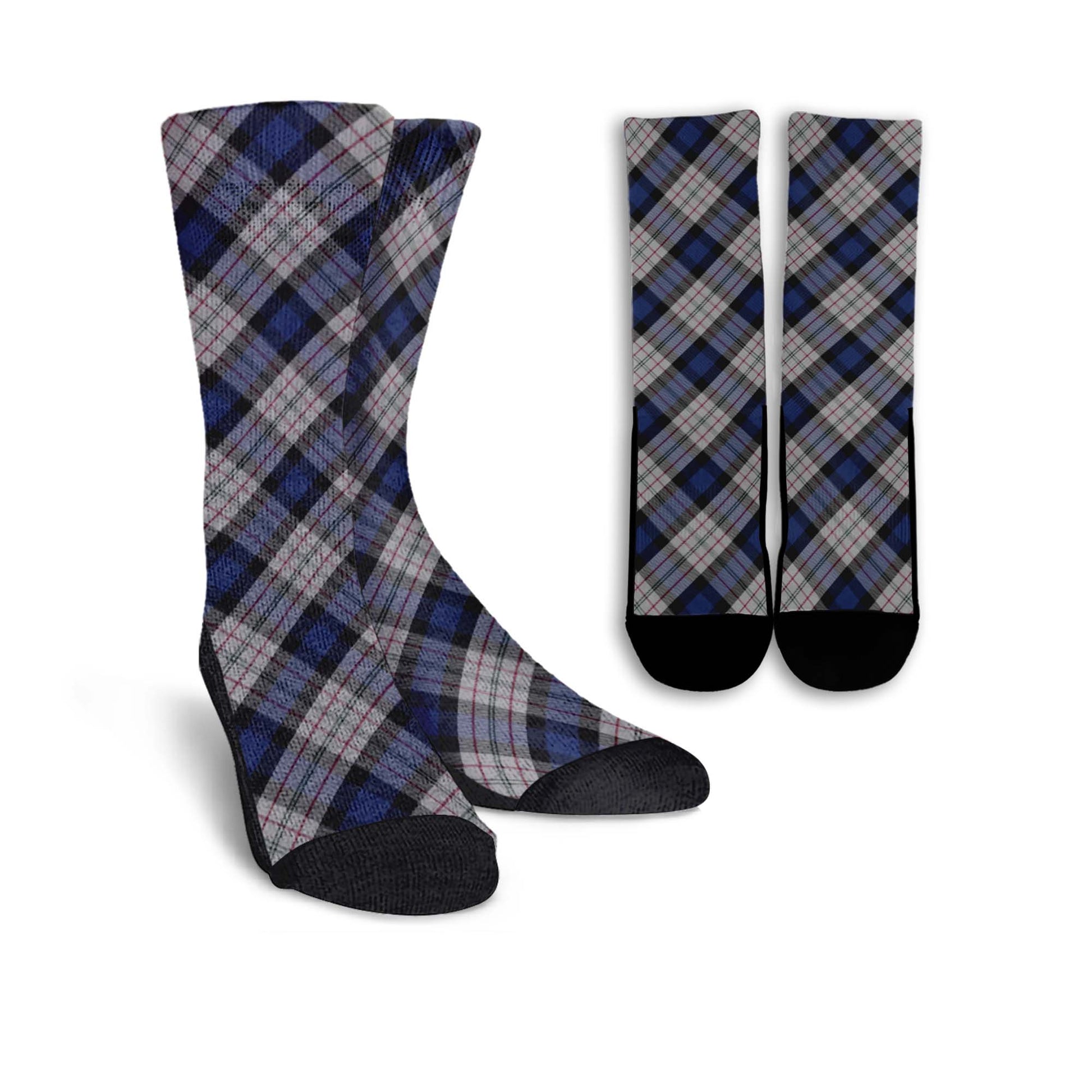 Ferguson Dress Tartan Crew Socks Cross Tartan Style - Tartanvibesclothing