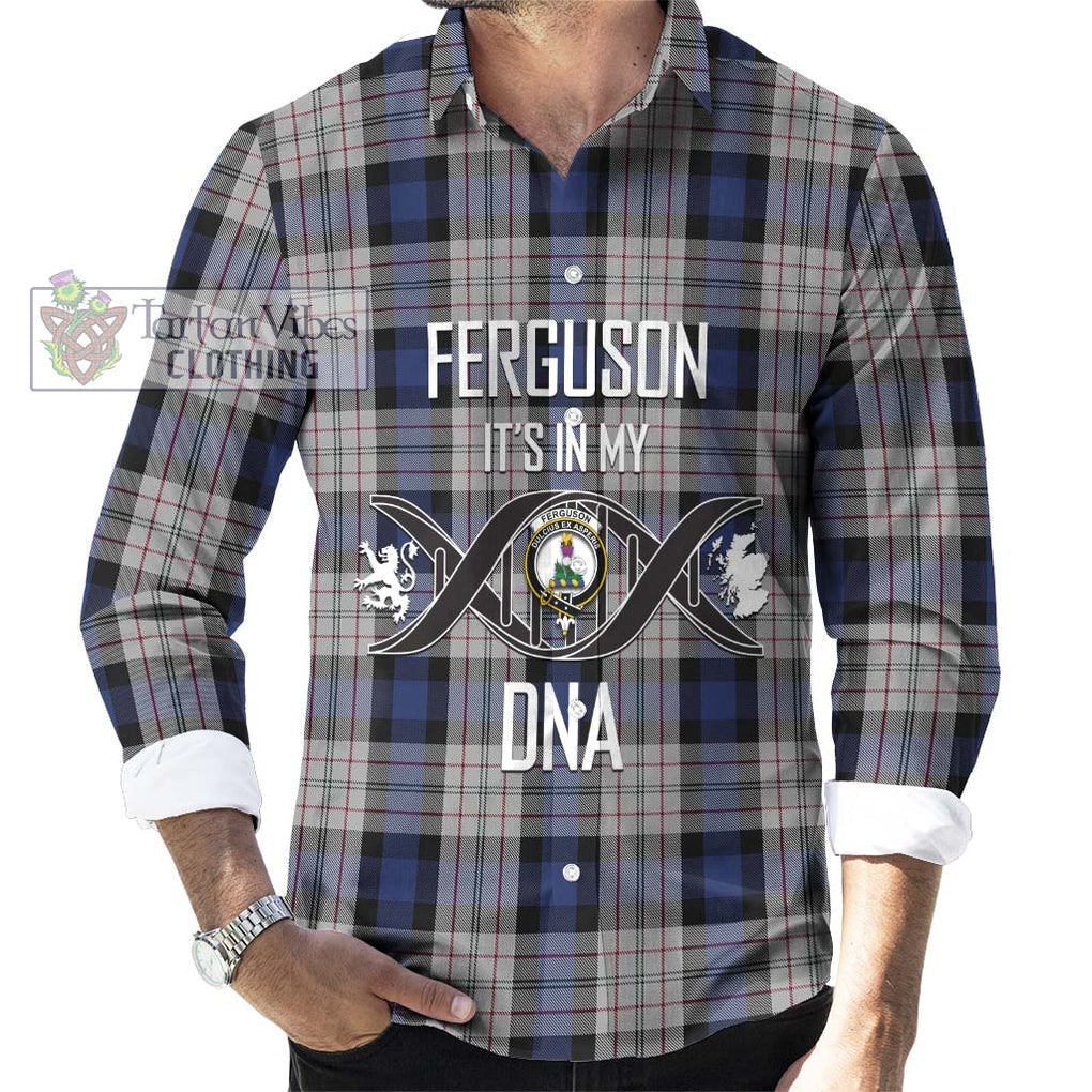 Ferguson Dress Tartan Long Sleeve Button Shirt with Family Crest DNA In Me Style Men's Shirt S - Tartanvibesclothing Shop