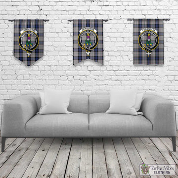 Ferguson Dress Tartan Gonfalon, Tartan Banner with Family Crest