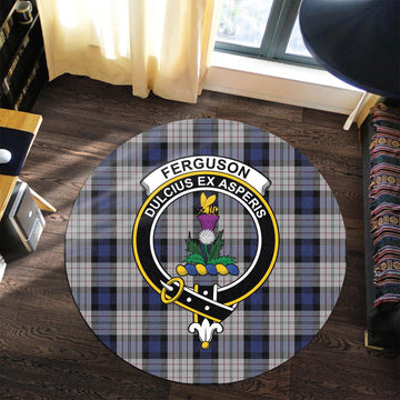 Ferguson Dress Tartan Round Rug with Family Crest