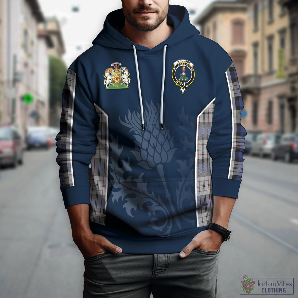 Tartan Vibes Clothing Ferguson Dress Tartan Hoodie with Family Crest and Scottish Thistle Vibes Sport Style