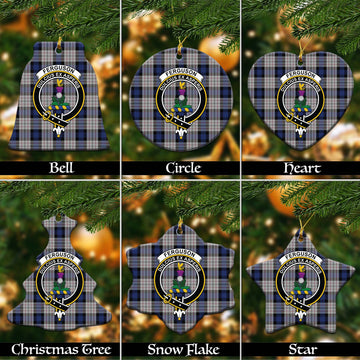 Ferguson Dress Tartan Christmas Ceramic Ornaments with Family Crest