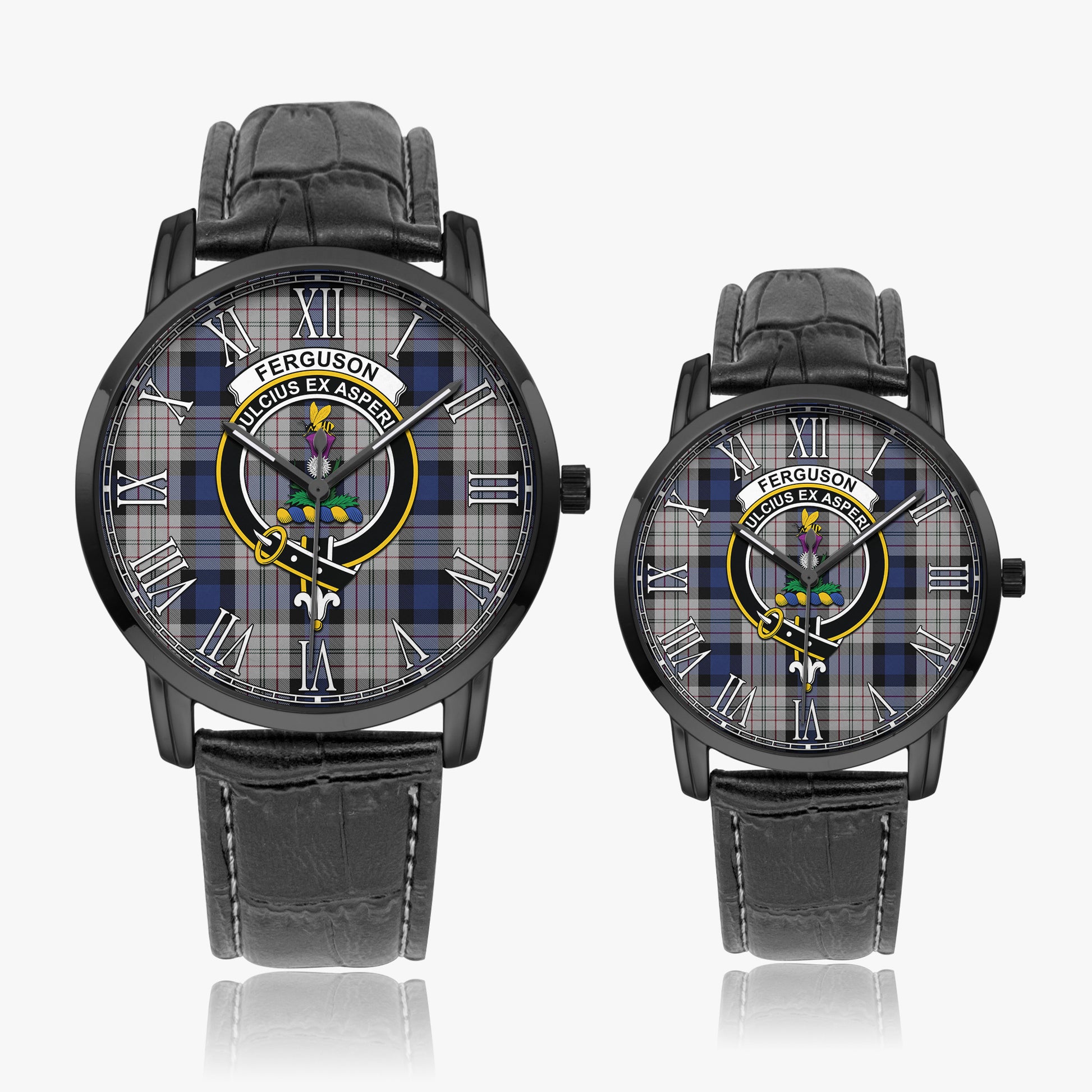 Ferguson Dress Tartan Family Crest Leather Strap Quartz Watch - Tartanvibesclothing