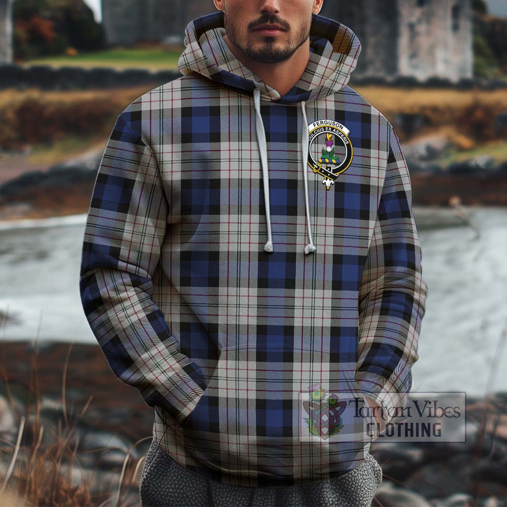 Ferguson Dress Tartan Cotton Hoodie with Family Crest Pullover Hoodie XS - Tartan Vibes Clothing