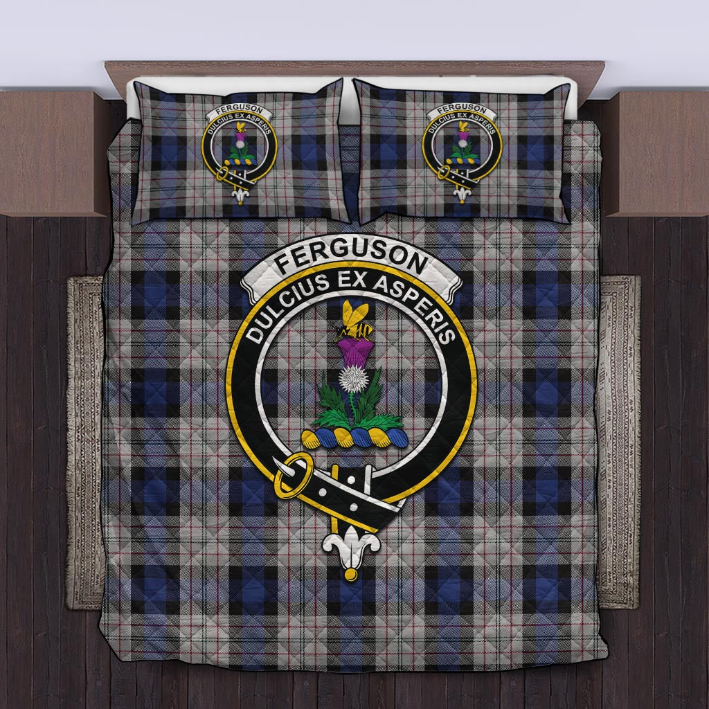 Ferguson Dress Tartan Quilt Bed Set with Family Crest Twin - Tartan Vibes Clothing