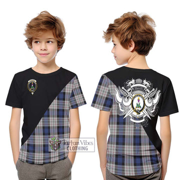 Ferguson Dress Tartan Kid T-Shirt with Family Crest and Military Logo Style