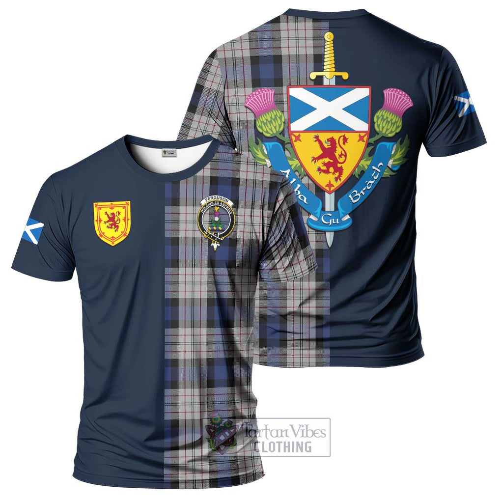 Tartan Vibes Clothing Ferguson Dress Tartan T-Shirt Alba with Scottish Lion Royal Arm Half Style