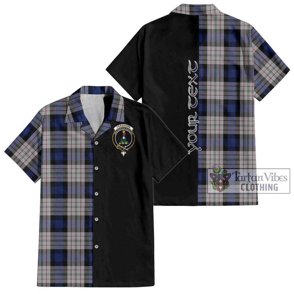 Ferguson Dress Tartan Short Sleeve Button Shirt with Family Crest and Half Of Me Style Kid - Tartanvibesclothing Shop