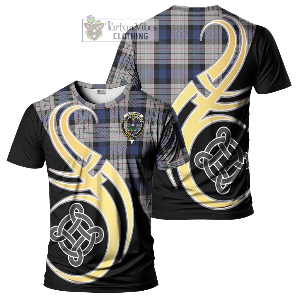 Tartan Vibes Clothing Ferguson Dress Tartan T-Shirt with Family Crest and Celtic Symbol Style