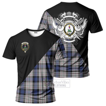 Ferguson Dress Tartan T-Shirt with Family Crest and Military Logo Style