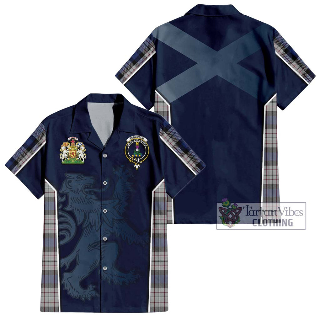 Ferguson Dress Tartan Short Sleeve Button Shirt with Family Crest and Lion Rampant Vibes Sport Style Kid - Tartan Vibes Clothing