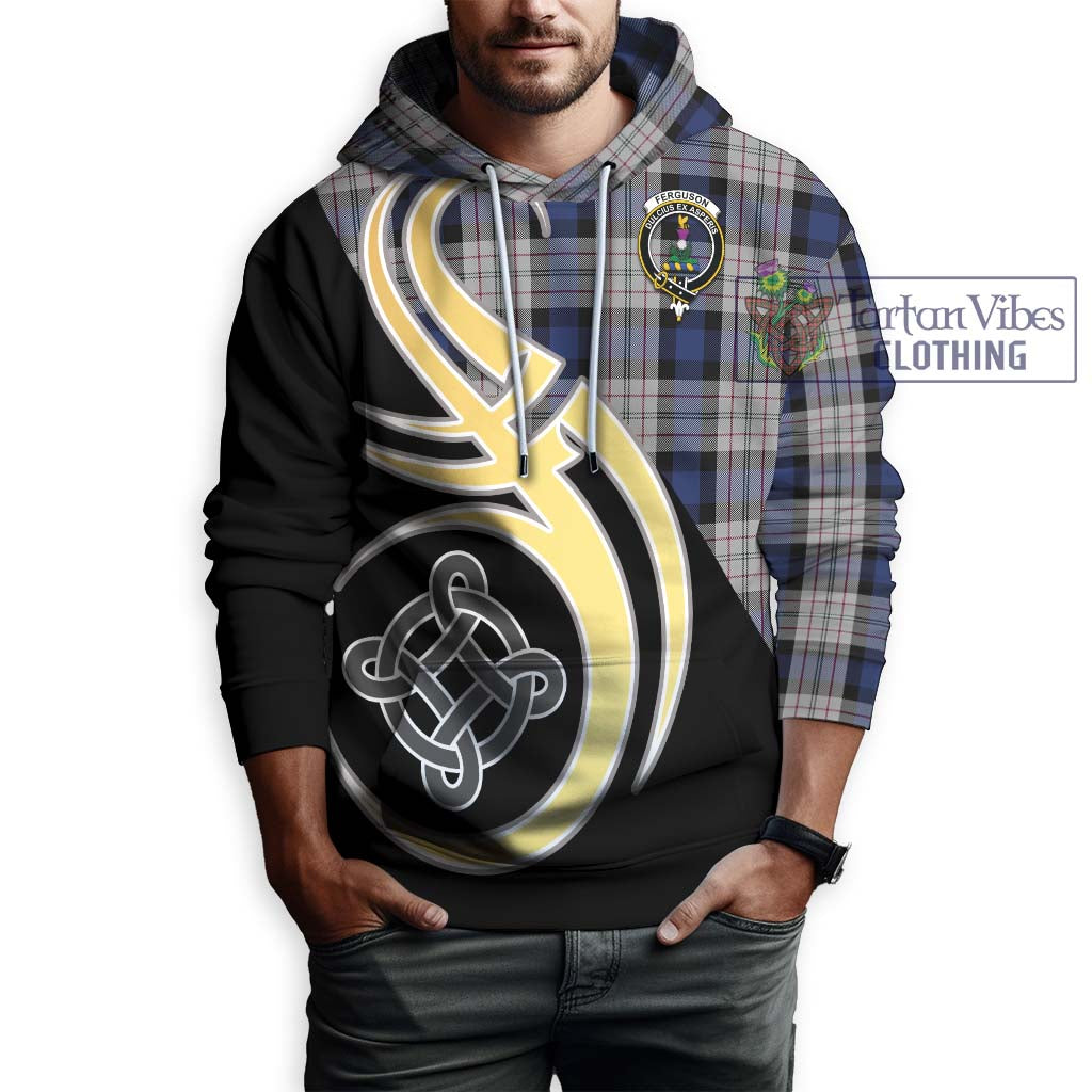 Ferguson Dress Tartan Hoodie with Family Crest and Celtic Symbol Style Zip Hoodie - Tartan Vibes Clothing