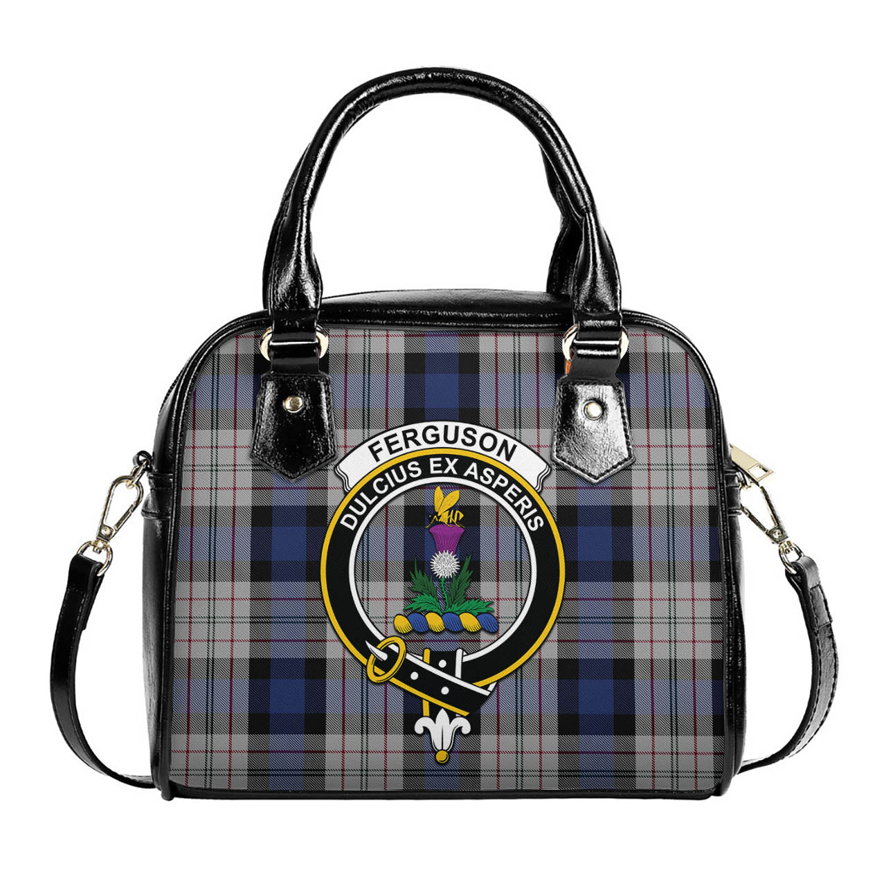 Ferguson Dress Tartan Shoulder Handbags with Family Crest One Size 6*25*22 cm - Tartanvibesclothing