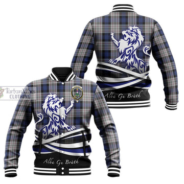 Ferguson Dress Tartan Baseball Jacket with Alba Gu Brath Regal Lion Emblem