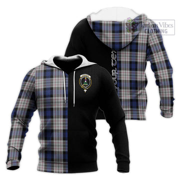 Ferguson Dress Tartan Knitted Hoodie with Family Crest and Half Of Me Style