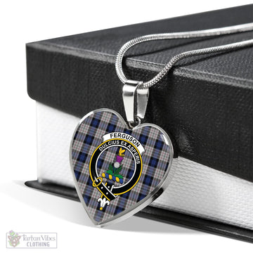 Ferguson Dress Tartan Heart Necklace with Family Crest