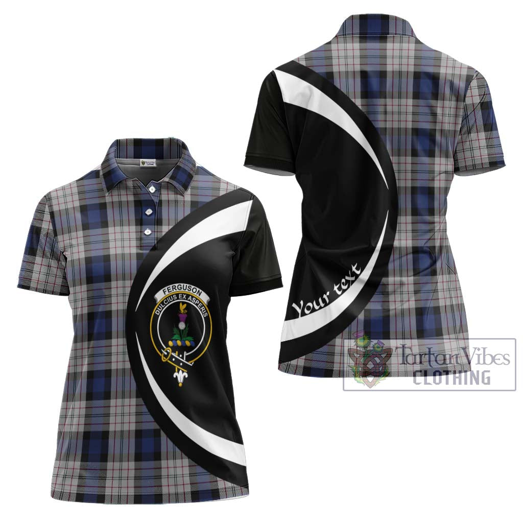 Tartan Vibes Clothing Ferguson Dress Tartan Women's Polo Shirt with Family Crest Circle Style