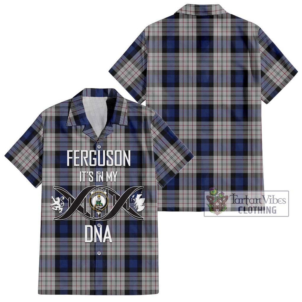 Ferguson Dress Tartan Short Sleeve Button Shirt with Family Crest DNA In Me Style Kid - Tartanvibesclothing Shop