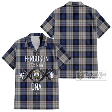 Ferguson Dress Tartan Short Sleeve Button Shirt with Family Crest DNA In Me Style