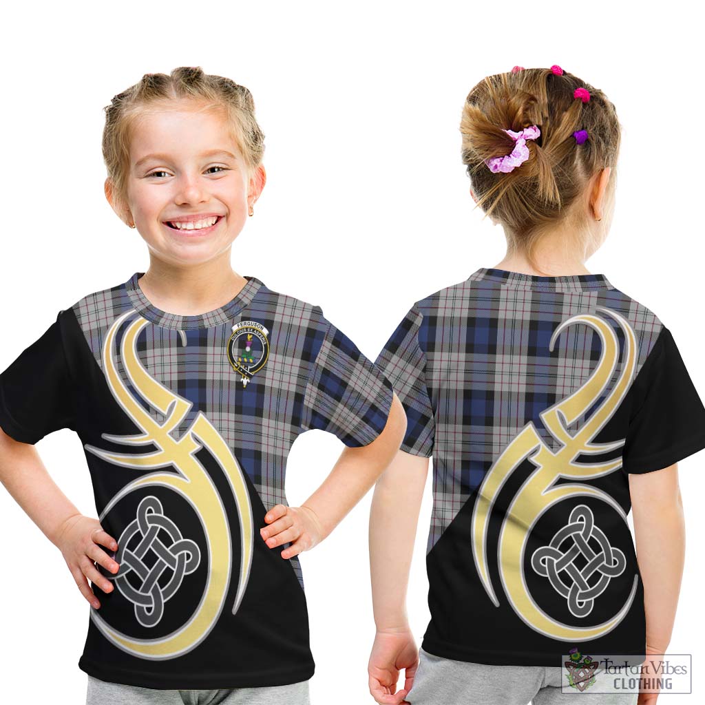 Ferguson Dress Tartan Kid T-Shirt with Family Crest and Celtic Symbol Style - Tartan Vibes Clothing