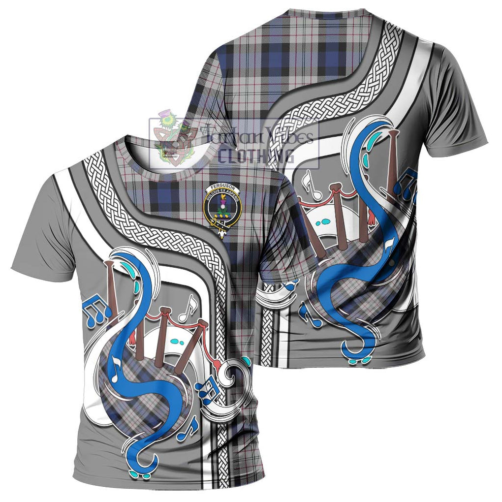 Ferguson Dress Tartan T-Shirt with Epic Bagpipe Style - Tartanvibesclothing Shop