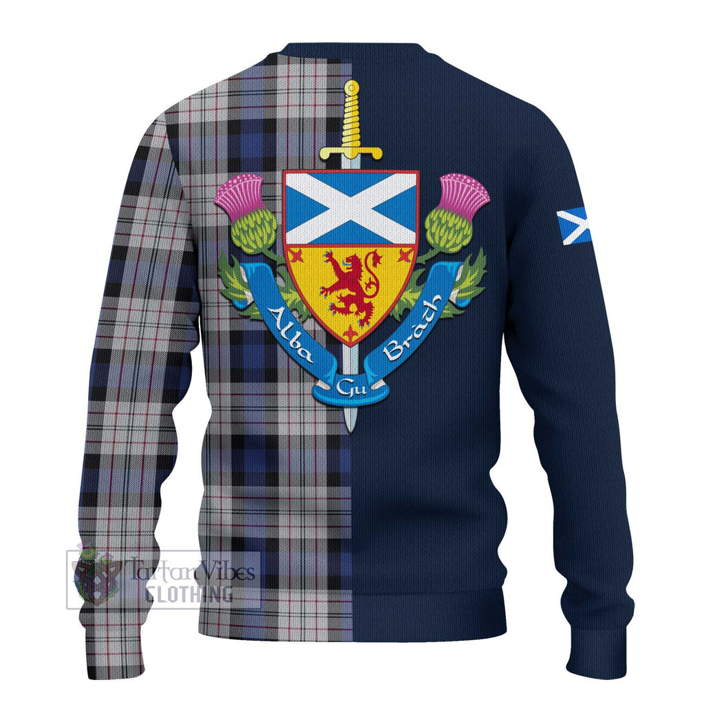 Tartan Vibes Clothing Ferguson Dress Tartan Knitted Sweater with Scottish Lion Royal Arm Half Style