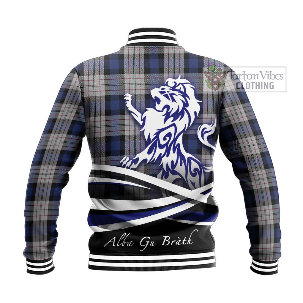 Ferguson Dress Tartan Baseball Jacket with Alba Gu Brath Regal Lion Emblem - Tartanvibesclothing Shop