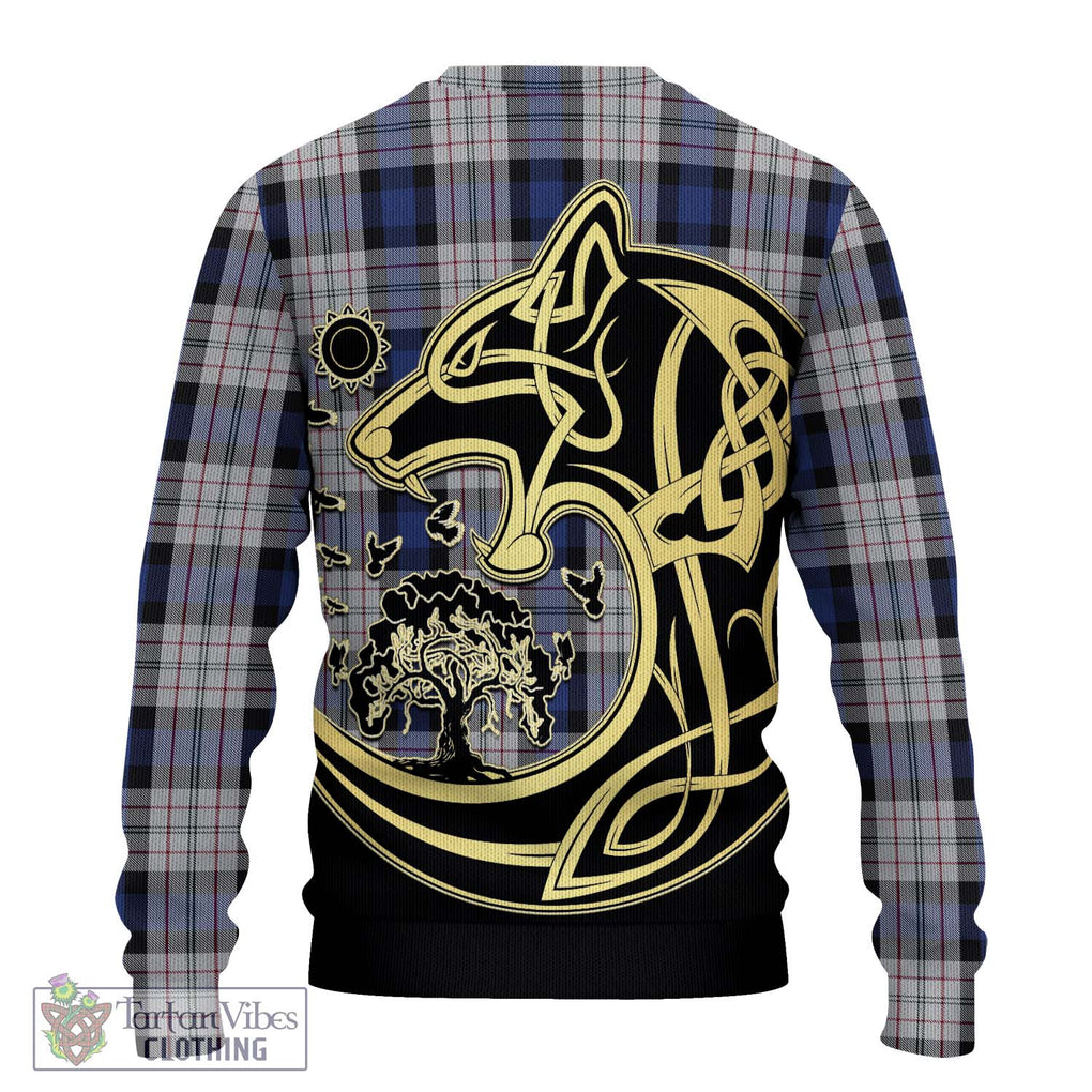 Ferguson Dress Tartan Knitted Sweater with Family Crest Celtic Wolf Style - Tartan Vibes Clothing