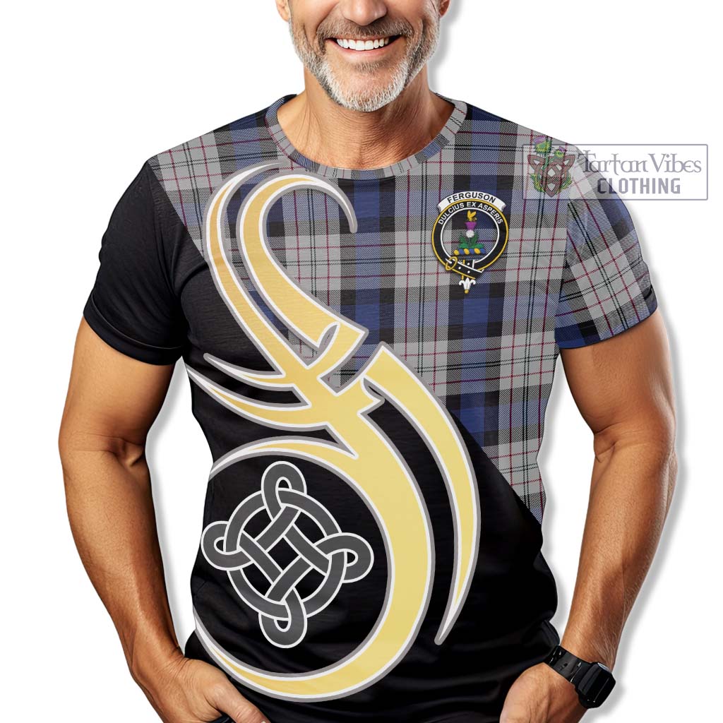 Tartan Vibes Clothing Ferguson Dress Tartan T-Shirt with Family Crest and Celtic Symbol Style