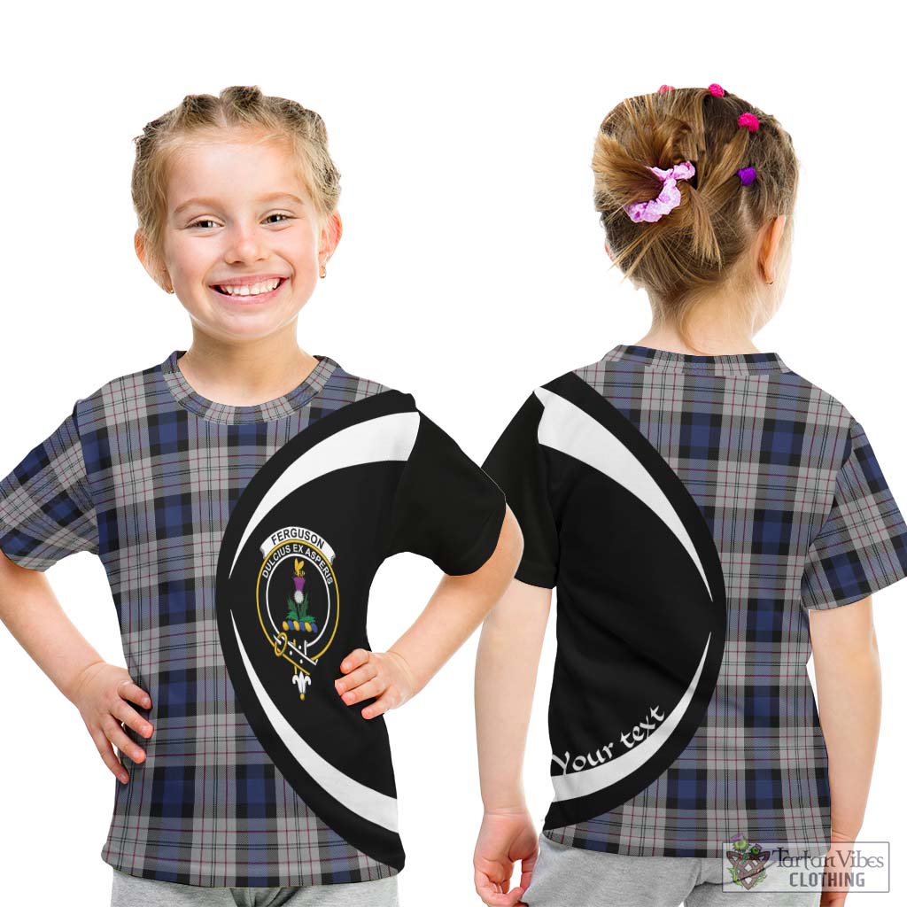 Ferguson Dress Tartan Kid T-Shirt with Family Crest Circle Style - Tartan Vibes Clothing