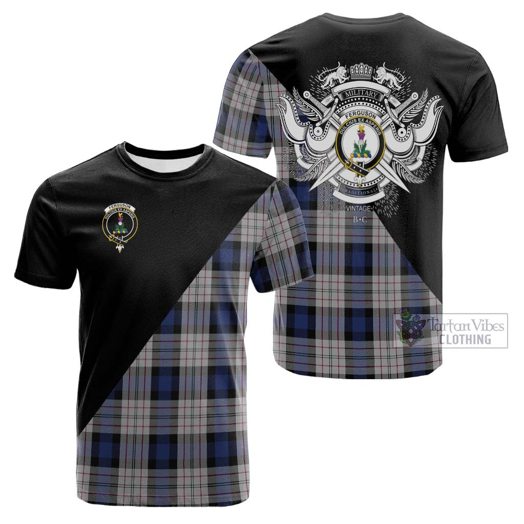 Tartan Vibes Clothing Ferguson Dress Tartan Cotton T-shirt with Family Crest and Military Logo Style