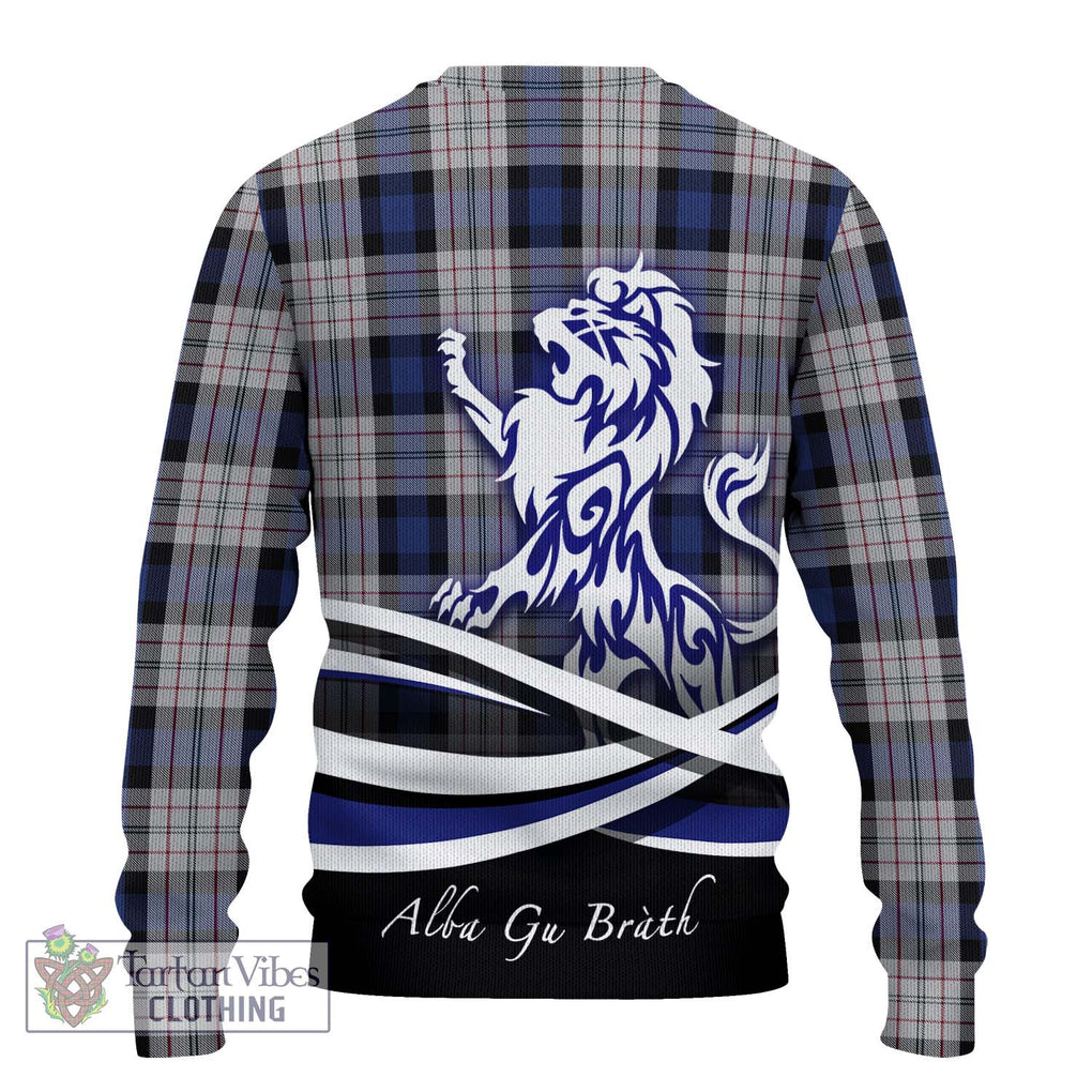 Ferguson Dress Tartan Knitted Sweater with Alba Gu Brath Regal Lion Emblem - Tartanvibesclothing Shop