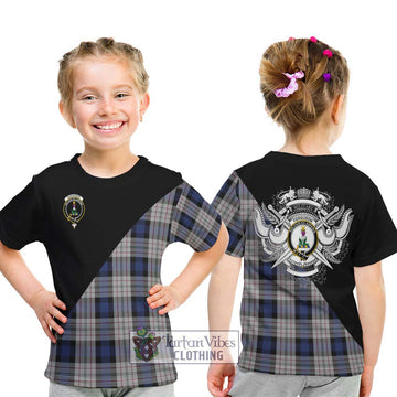 Ferguson Dress Tartan Kid T-Shirt with Family Crest and Military Logo Style