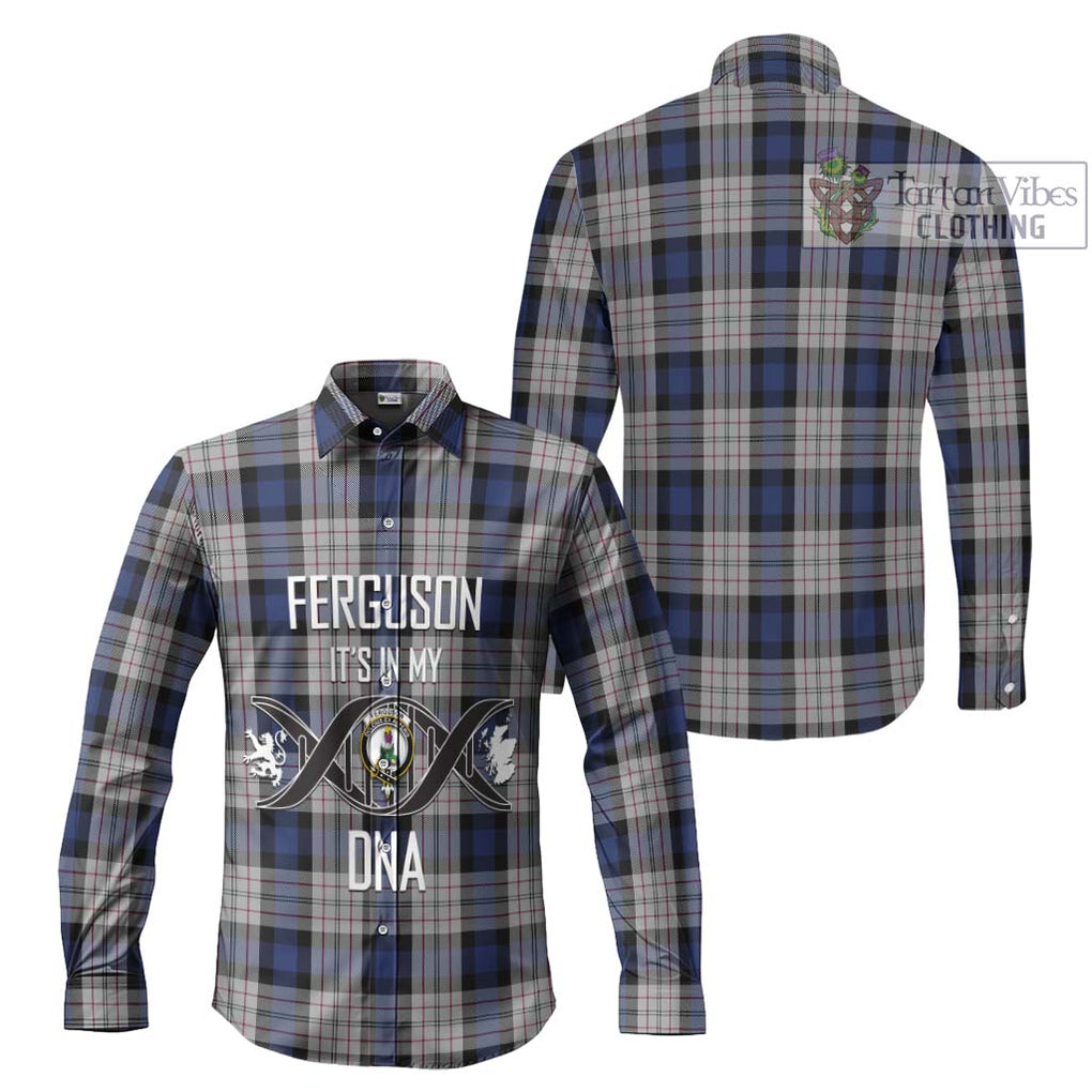 Ferguson Dress Tartan Long Sleeve Button Shirt with Family Crest DNA In Me Style Men's Shirt - Tartanvibesclothing Shop