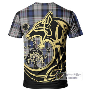 Ferguson Dress Tartan T-Shirt with Family Crest Celtic Wolf Style