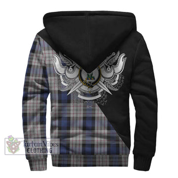 Ferguson Dress Tartan Sherpa Hoodie with Family Crest and Military Logo Style